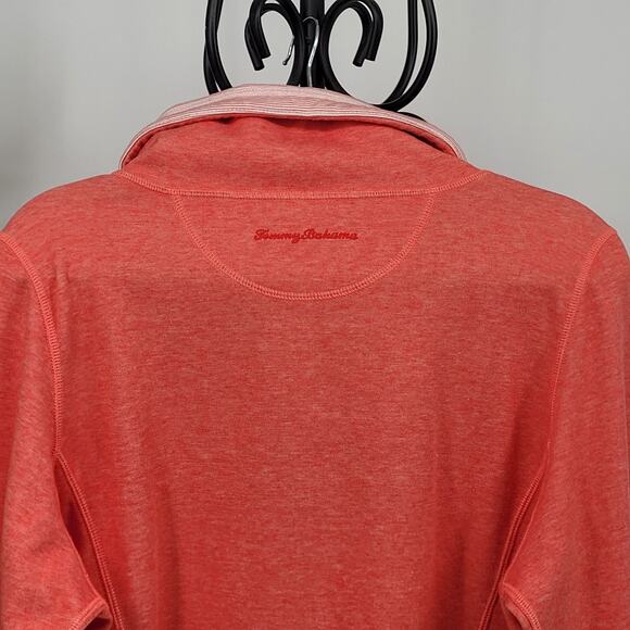 Tommy Bahama Large Coral Half-Zip Athleisure Chic Casual Weekend Wear Sweatshirt - Picture 5 of 9